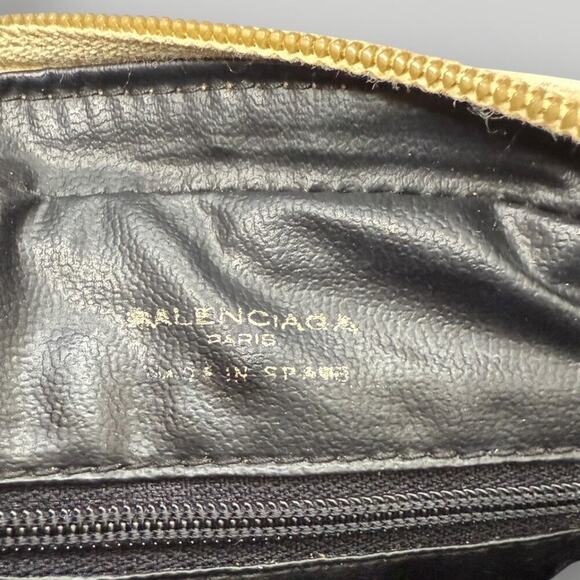 RARE Vintage 1980s Balenciaga Paris BB Logo Leather Crossbody Bag Cream Ivory - Picture 13 of 16